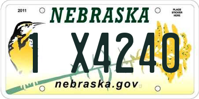 NE license plate 1X4240
