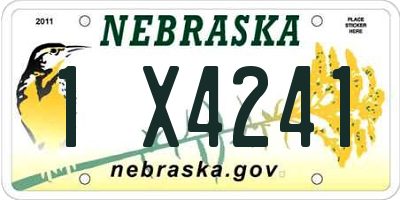NE license plate 1X4241