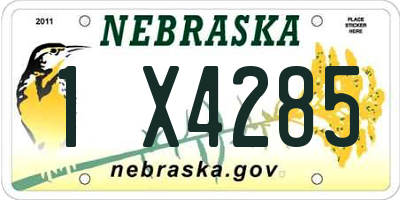 NE license plate 1X4285