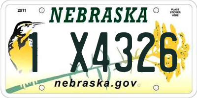 NE license plate 1X4326