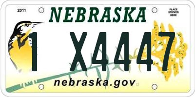 NE license plate 1X4447