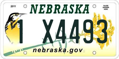 NE license plate 1X4493