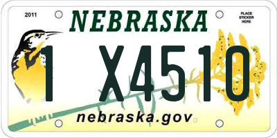NE license plate 1X4510