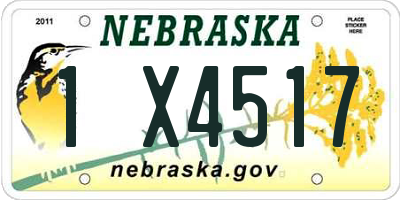 NE license plate 1X4517