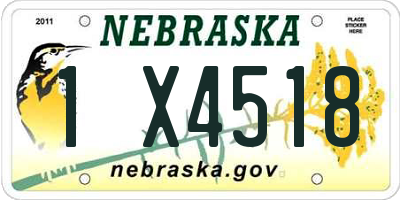 NE license plate 1X4518