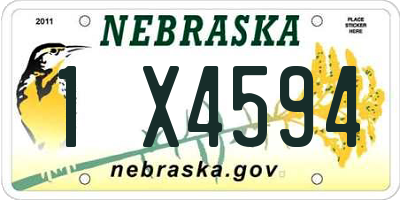 NE license plate 1X4594