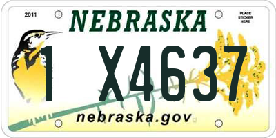 NE license plate 1X4637