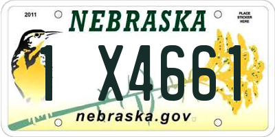 NE license plate 1X4661