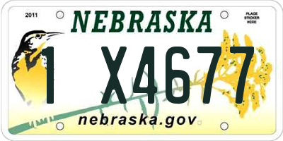 NE license plate 1X4677