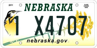 NE license plate 1X4707