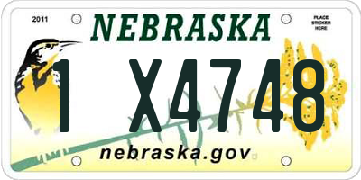 NE license plate 1X4748