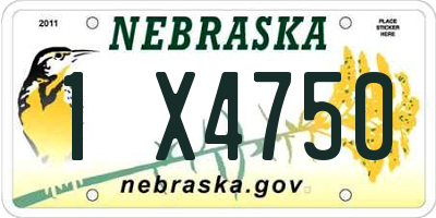 NE license plate 1X4750