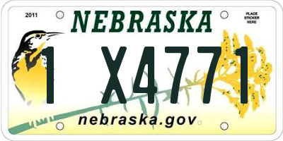 NE license plate 1X4771