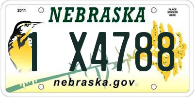 NE license plate 1X4788