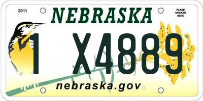 NE license plate 1X4889