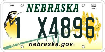 NE license plate 1X4896