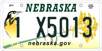 NE license plate 1X5013