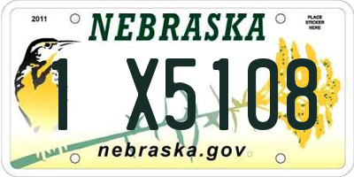 NE license plate 1X5108