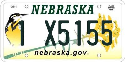 NE license plate 1X5155