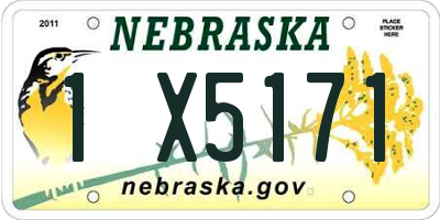 NE license plate 1X5171