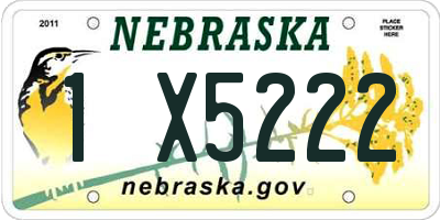 NE license plate 1X5222