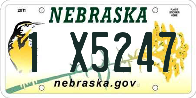 NE license plate 1X5247