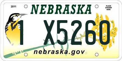 NE license plate 1X5260