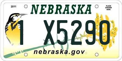 NE license plate 1X5290