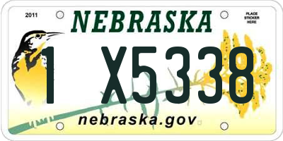 NE license plate 1X5338