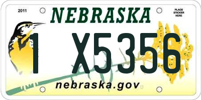 NE license plate 1X5356