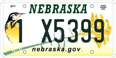 NE license plate 1X5399
