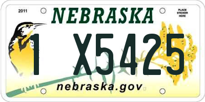 NE license plate 1X5425