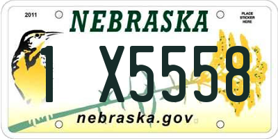 NE license plate 1X5558