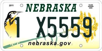 NE license plate 1X5559