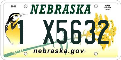 NE license plate 1X5632