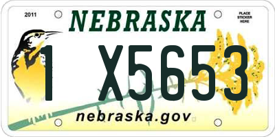 NE license plate 1X5653