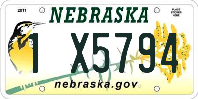 NE license plate 1X5794