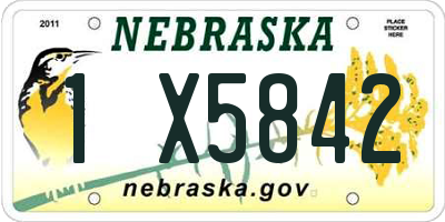 NE license plate 1X5842