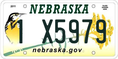 NE license plate 1X5979