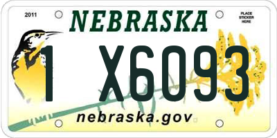 NE license plate 1X6093