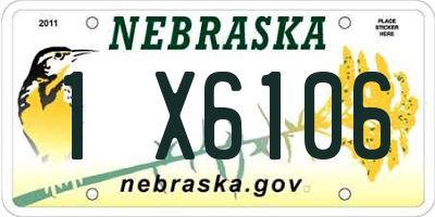NE license plate 1X6106