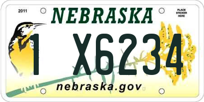 NE license plate 1X6234