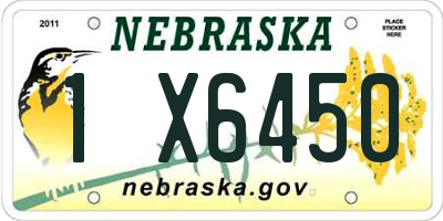 NE license plate 1X6450
