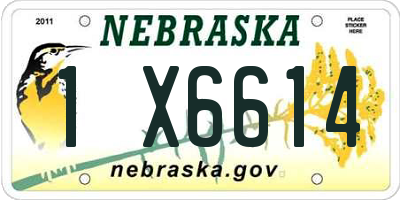 NE license plate 1X6614