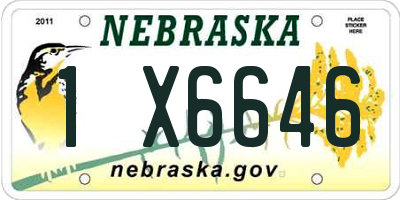 NE license plate 1X6646