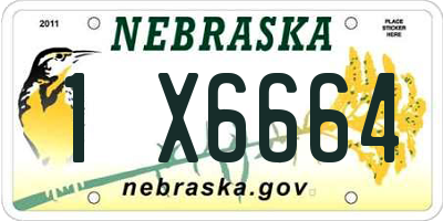 NE license plate 1X6664