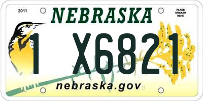 NE license plate 1X6821