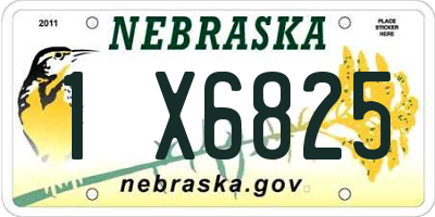 NE license plate 1X6825
