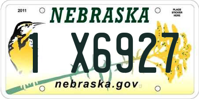 NE license plate 1X6927