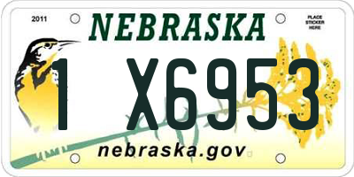 NE license plate 1X6953